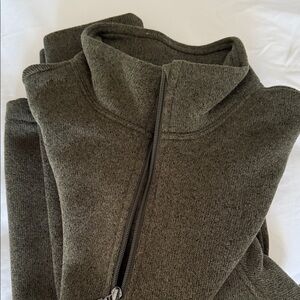 Quarter Zip Men's Sweater; Sz. XL, Olive Green